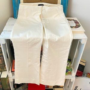 NWT J. CREW White Solid Cotton Blend Flat Front Campbell Dress Pants (2)